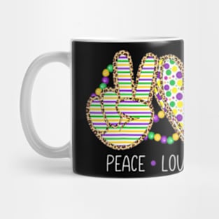 Peace Love King Cake Mardi Gras New Orleans Mug